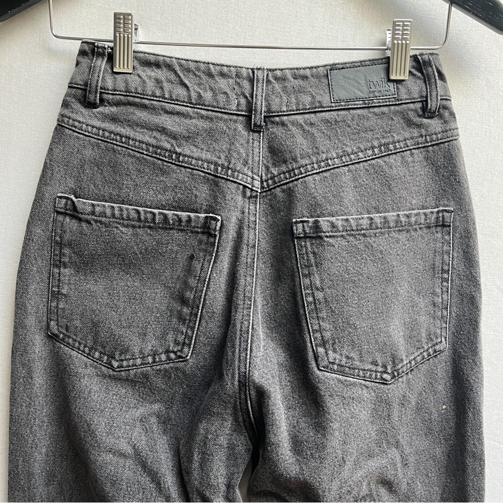 Twik Visions Organic Cotton Coupe Indie Button Fly Gray Denim Jeans Sz 26 - Picture 3 of 11